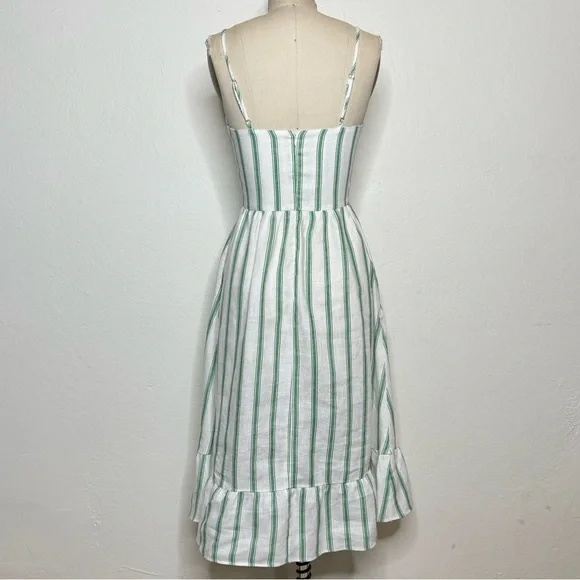 Reformation Eileen Striped Linen Midi Dress Sz 0 - Picture 8 of 10
